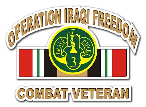 3rd Armored Cavalry Iraq Combat Veteran 8 Die Cut Vinyl Decal Sticker