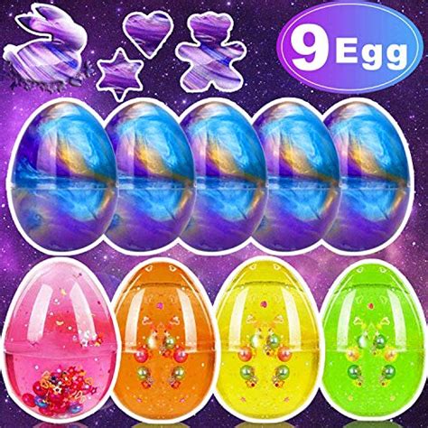 Buy 9 Pack Easter Egg Slime Kit 5 Galaxy Sludge Slime 4 Crystal Colors