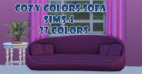 Cozy Colorful Sofa For Sims 4 Violablu ♥ Pixels ♥