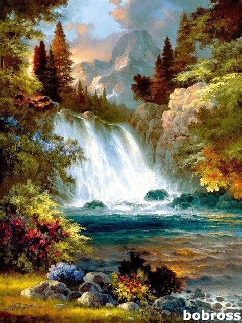 247 Bob Ross Beautiful Paintings Waterfall Paintings Landscape