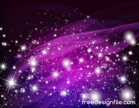 Purple Abstract Background With Shining Stars Vector 01 Free Download