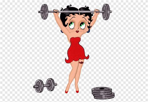 Betty Boop Female Exercise Fitness Center Het Opheffen Van Barbell