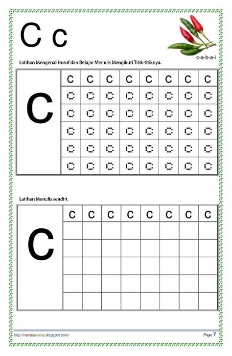 belajar mengenal  menulis huruf abc alphabet worksheets preschool