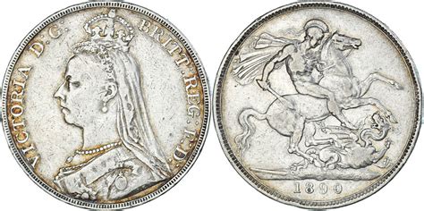 Great Britain Crown 1890 Coin Victoria Silver Km765 Vf30 35 Ma