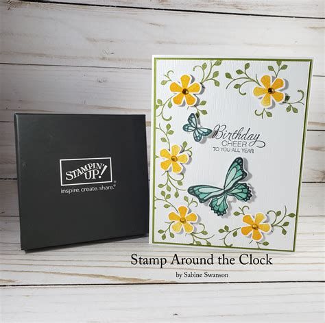 Stamp Around The Clock Thoughfull Blooms Birthday Card