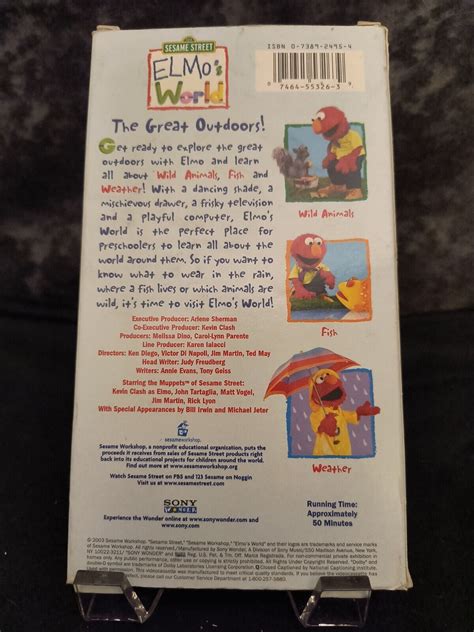 Sesame Street Elmos World The Great Outdoors Vhs Movie Tape Vcr 2003