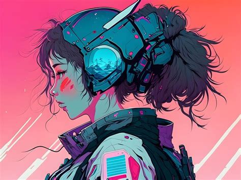 Premium Ai Image Futuristic Anime Girl Wallpaper