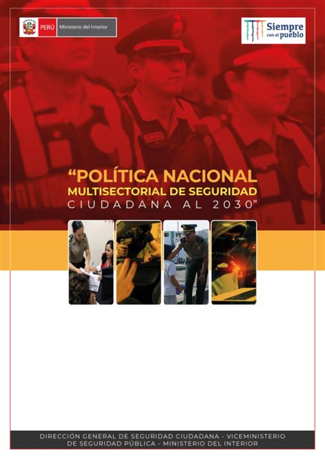 Pdf Política Nacional Multisectorial De Seguridad Ciudadana Al 2030