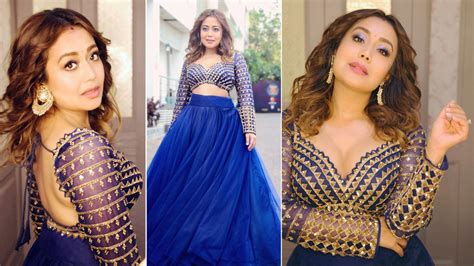 Indian Idol 12 Neha Kakkar Looks Gorgeous In This Blue Lehenga See