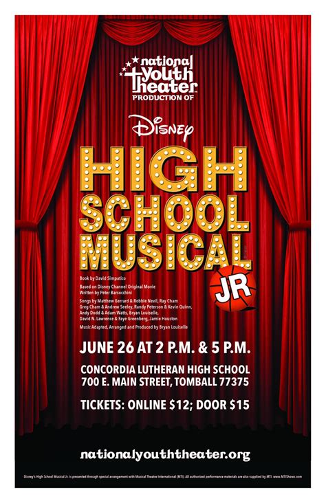 High School Musical Jr Poster National Youth Theater