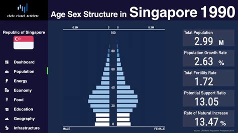 Singapore Changing Of Population Pyramid And Demographics 1950 2100