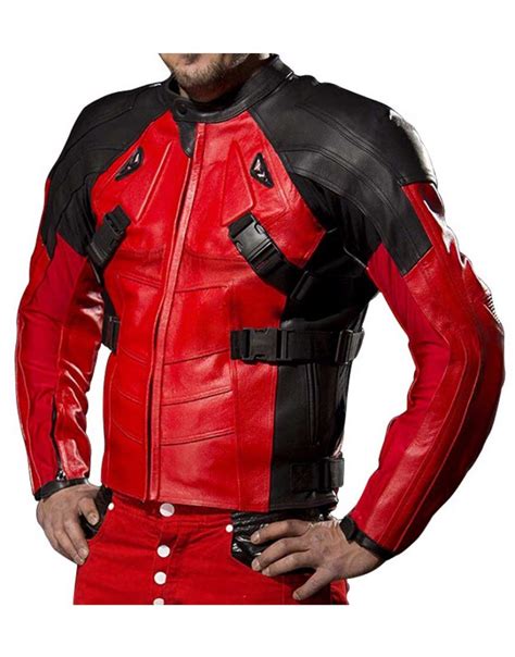 Deadpool Leather Armored Red Biker Jacket Ultimate Jackets Blog
