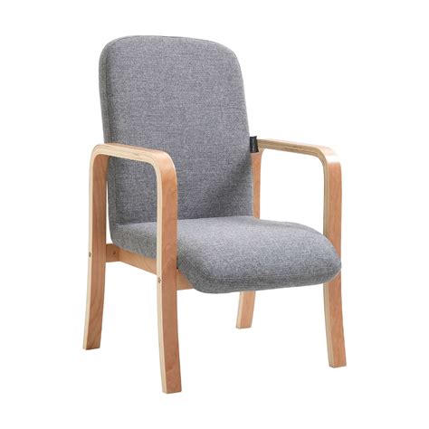 Zenstyle set of 2 office leather guest chairs with padded arm rest, reception chairs executive side chair with bonded leather and black metal frame for waiting room, reception meeting, conference. Oxford Wooden Frame Fabric Reception Chair With Arms ...