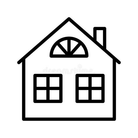 House Flat Line Icon Home And Real Estate Country House Cottage