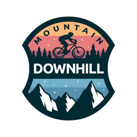 Click on the download button and share. Modern Downhill Bike Logo Badge Illustration, Bike, Mountain, Downhill PNG and Vector with ...