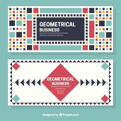 Free Vector Geometrical Business Banners With Colores Squares And Shapes