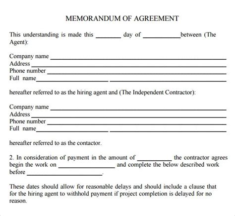 Both quotations will have slightly different in. FREE 15+ Sample Memorandum of Agreement Templates in ...