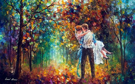 The Moment Of Love — Palette Knife Oil Painting On Canvas By Leonid Afremov Galería De