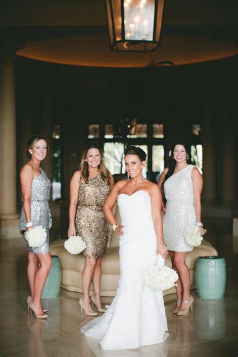 Glamorous Black White And Gold Wedding With Sequin