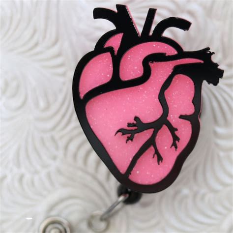 Cardiac Heart Badge Reel Nursing Badge Holder Retractable Etsy