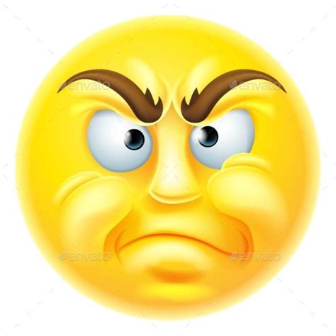 Angry Or Disapproving Looking Emoticon Emoji Character Emoticon Angry