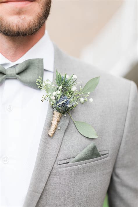 Simple Boutonniere Groom Wedding Attire Wedding Suits Groom Green