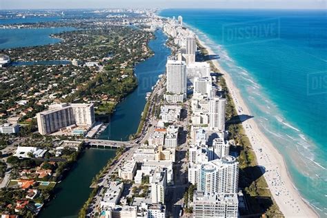Aerial View Of Miami Beach Stock Photo Dissolve