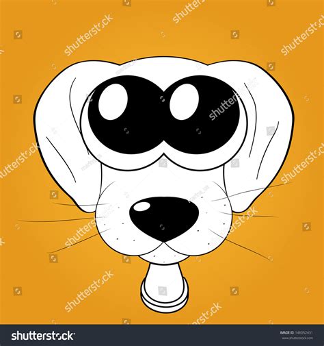 Cartoon Cute Puppy Dog Big Eyes เวกเตอร์สต็อก ปลอดค่าลิขสิทธิ์