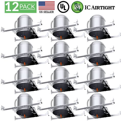Sunco Lighting 12 Pack 6 Inch New Construction Recessed Can Led