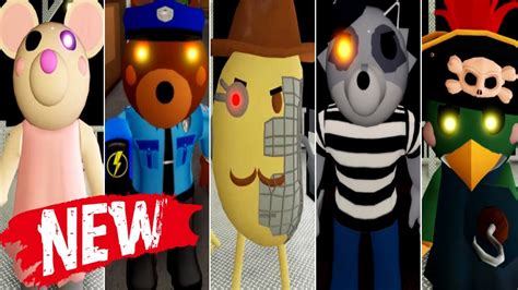 Playing As All New Skins Roblox Piggy Book 1 2 All Characters Youtube