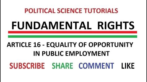 Art 16 Equality Of Opportunity In The Public Employment Youtube