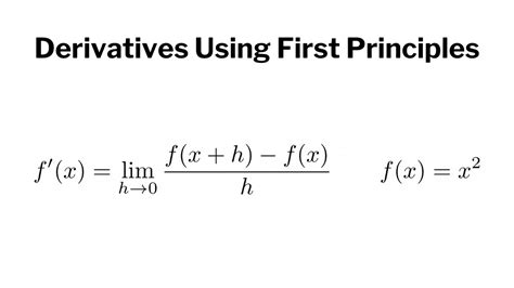 derivative of f x x 2 using first principles youtube