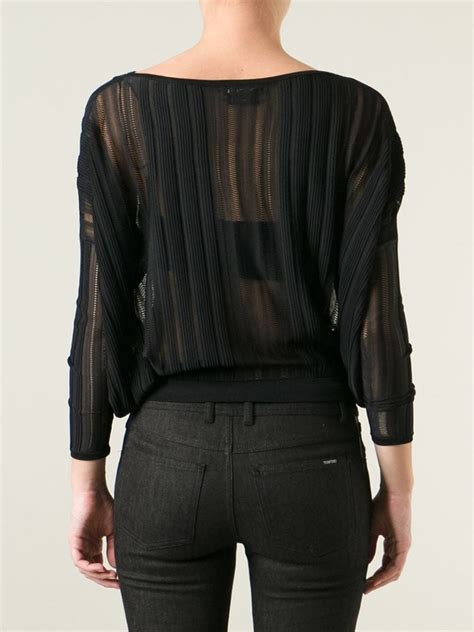 Lyst Tom Ford Sheer Pleated Sweater In Black