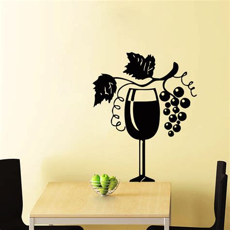 Wall Sticker Kitchen Glass Wall Decal Wine Grapes Decal Removable