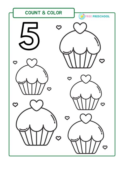 Number Count And Color Worksheets Free Preschool