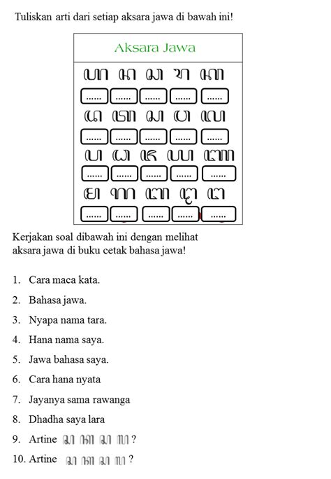 Soal Bahasa Jawa Kelas Tentang Aksara Jawa Riset Riset