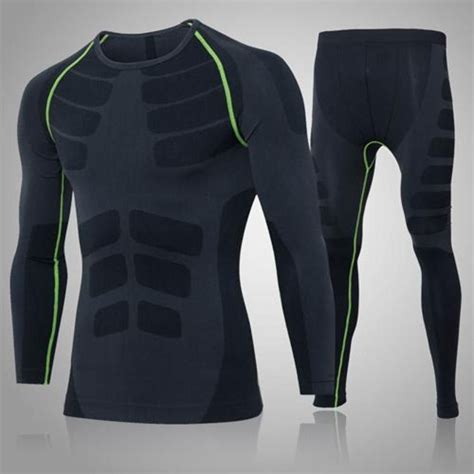 dry fit compression tracksuit fitness tight running set t shirt legging men s sportswear black