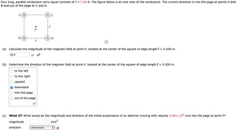 Solved Four Long Parallel Conductors Carry Equal Currents