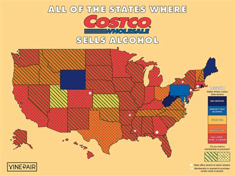 All The States Where Costco Sells Alcohol Map Vinepair