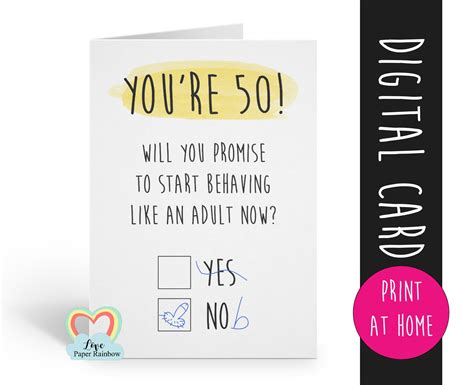 Funny 50th Birthday Cards Printable Free Bitrhday Gallery