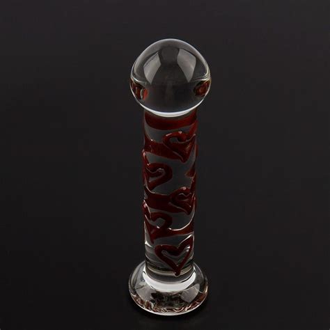 Red Sweetheart Pyrex Crystal Glass Dildo 7 Inch Dildo Penis Sex