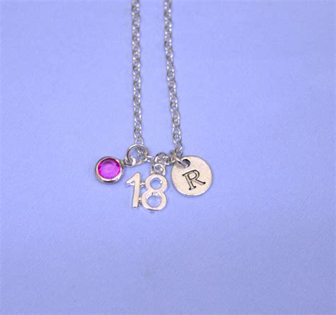 18th Birthday T 18th Birthday Necklace Jewelry Birthday Etsy Birthday Necklaces Birthday