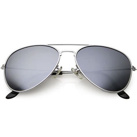 Classic Metal Silver Mirror Lens Aviator Sunglasses C781 Zerouv