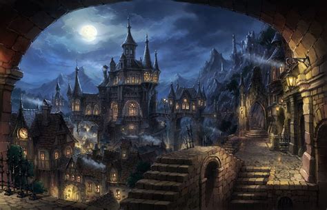 Cityscape Dark Fantasy Fantasy Art Wallpapers Hd