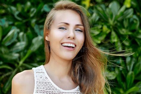 Beautiful Smiling Woman Outdoor Portrait Stock Image Image Of Beauty Elegant 163084993