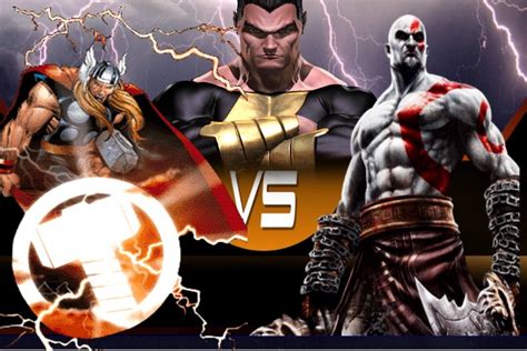 Thor Vs Black Adam Vs Kratos The God Of War In An Epic