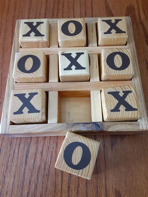 Wooden Tic Tac Toe Game Etsy