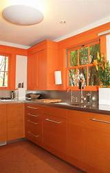 The less expensive route would be to have your wood flooring or cabinets finished in an orangey stain color. Fine 152 Orange Kitchen Cabinets Decorating Ideas | Projekty kuchni, Kuchnia