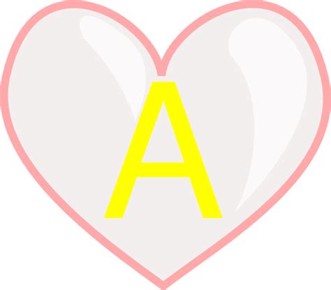 Heart With Letter A Clip Art At Vector Clip Art Online