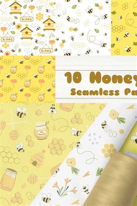 10 Honey Bee Patterns Cute Bee Masterbundles